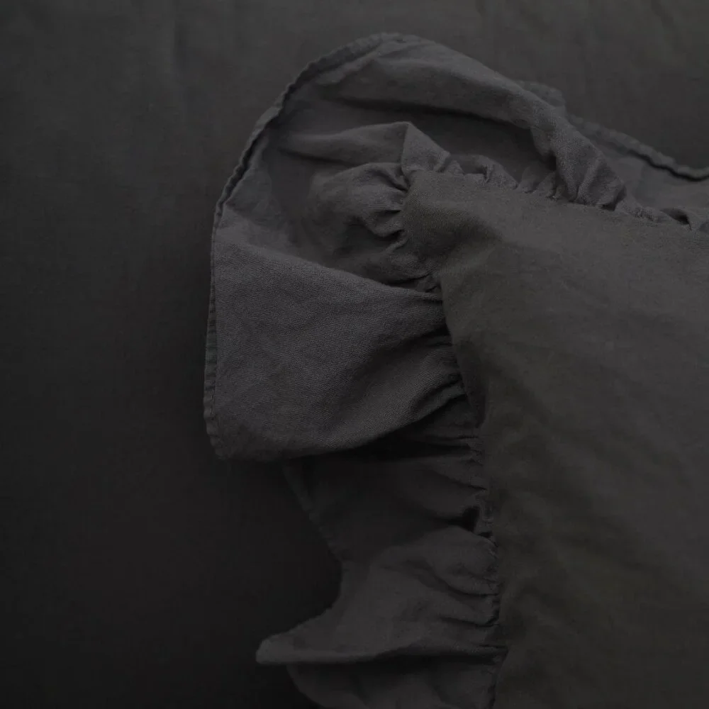 POM POM at HOME Rowan Crinkled Cotton Duvet Cover Set KING Midnight NEW $345